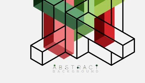 Abstract background. 3d cubes, cubic elements and blocks. Techno or business 스톡 일러스트