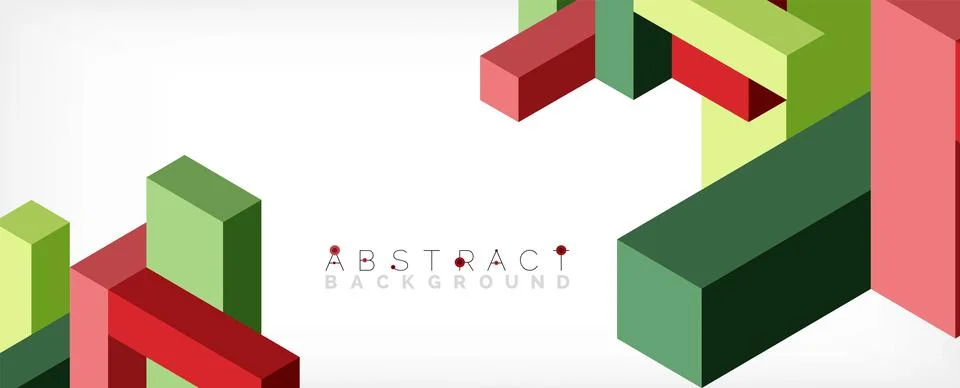Abstract background. 3d cubes, cubic elements and blocks. Techno or business Stock Illustration