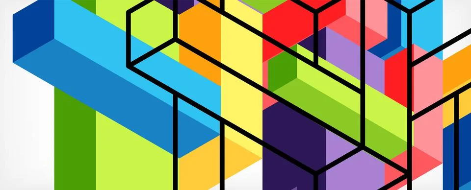 Abstract background. 3d cubes, cubic elements and blocks. Techno or business 스톡 일러스트