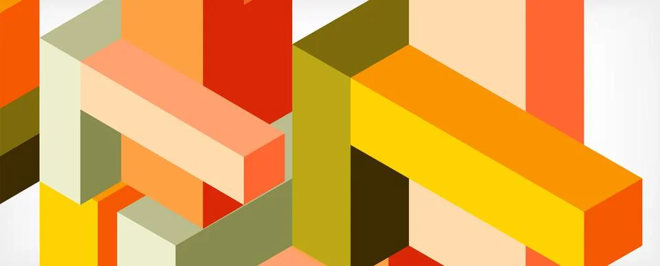 Abstract background. 3d cubes, cubic elements and blocks. Techno or business Illustrazione stock