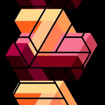 Abstract background. 3d cubes, cubic elements and blocks. Techno or business Illustrazione stock