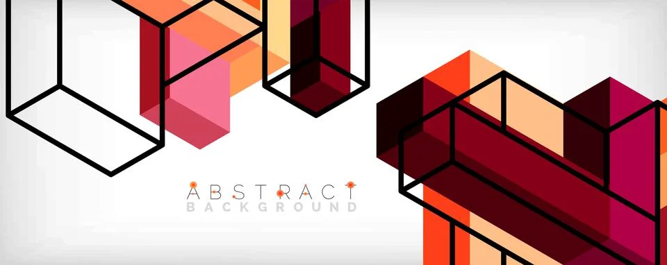 Abstract background. 3d cubes, cubic elements and blocks. Techno or business 스톡 일러스트