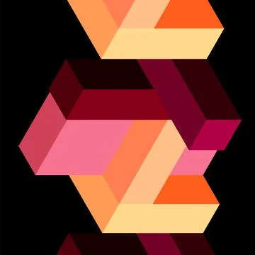 Abstract background. 3d cubes, cubic elements and blocks. Techno or business Illustrazione stock