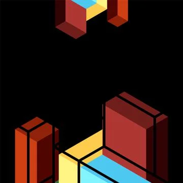 Abstract background. 3d cubes, cubic elements and blocks. Techno or business Stock Illustration