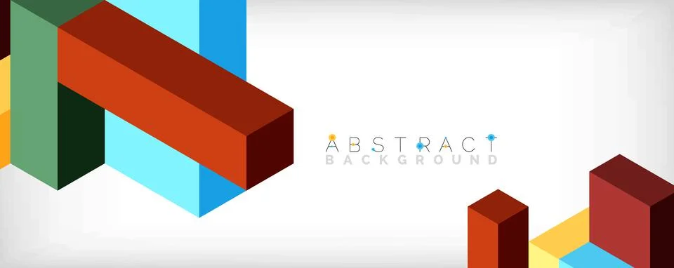 Abstract background. 3d cubes, cubic elements and blocks. Techno or business Illustrazione stock