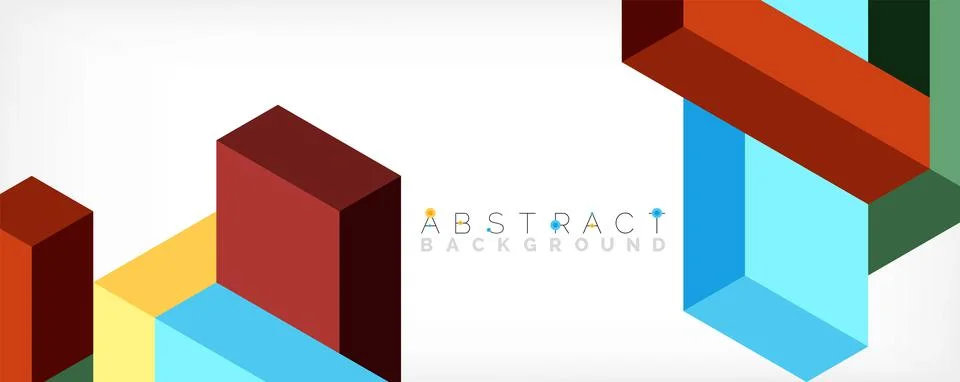 Abstract background. 3d cubes, cubic elements and blocks. Techno or business Illustrazione stock