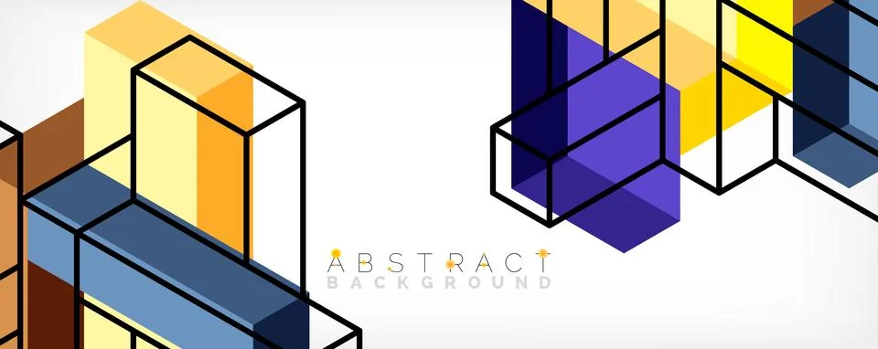 Abstract background. 3d cubes, cubic elements and blocks. Techno or business Illustrazione stock