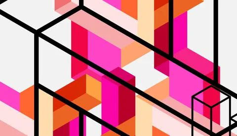 Abstract background. 3d cubes, cubic elements and blocks. Techno or business Illustrazione stock