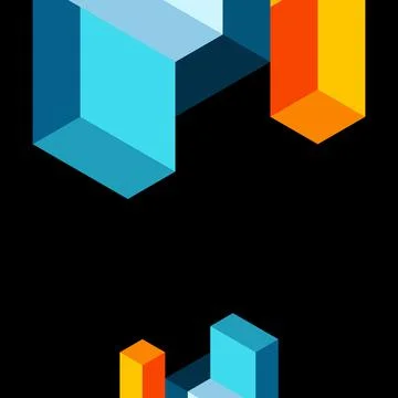 Abstract background. 3d cubes, cubic elements and blocks. Techno or business Illustrazione stock