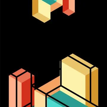 Abstract background. 3d cubes, cubic elements and blocks. Techno or business 库存插图