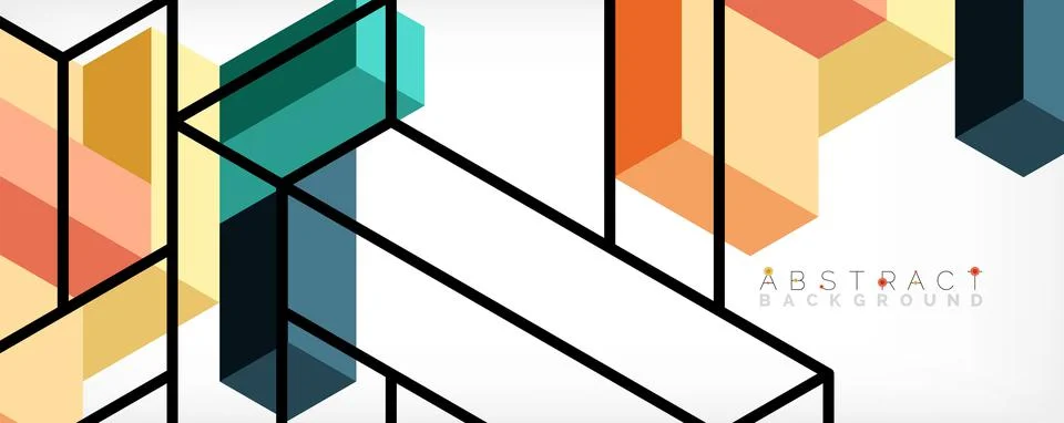 Abstract background. 3d cubes, cubic elements and blocks. Techno or business 스톡 일러스트