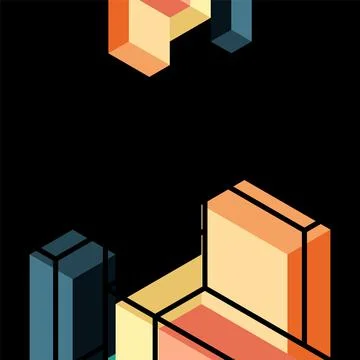 Abstract background. 3d cubes, cubic elements and blocks. Techno or business Illustrazione stock