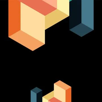 Abstract background. 3d cubes, cubic elements and blocks. Techno or business Illustrazione stock