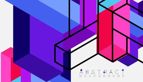 Abstract background. 3d cubes, cubic elements and blocks. Techno or business Illustrazione stock