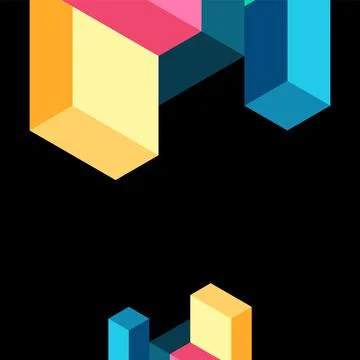 Abstract background. 3d cubes, cubic elements and blocks. Techno or business Illustrazione stock