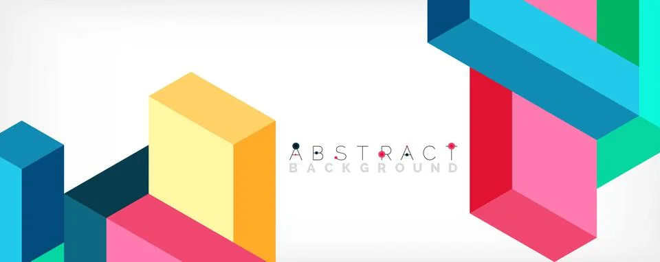 Abstract background. 3d cubes, cubic elements and blocks. Techno or business Illustrazione stock