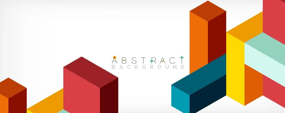 Abstract background. 3d cubes, cubic elements and blocks. Techno or business Illustrazione stock