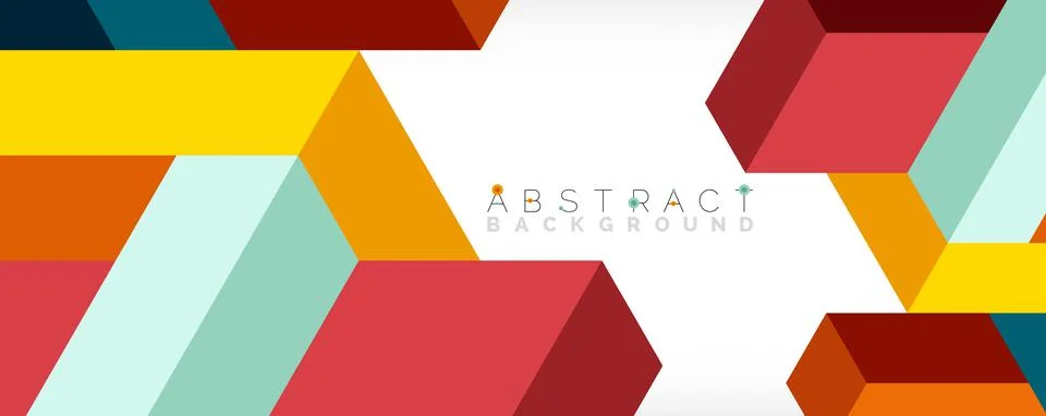 Abstract background. 3d cubes, cubic elements and blocks. Techno or business 스톡 일러스트