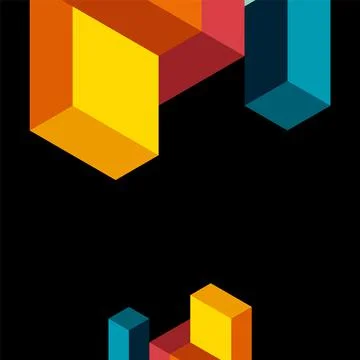 Abstract background. 3d cubes, cubic elements and blocks. Techno or business Stockillustratie