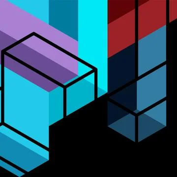 Abstract background. 3d cubes, cubic elements and blocks. Techno or business Illustrazione stock