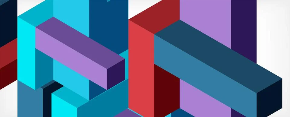 Abstract background. 3d cubes, cubic elements and blocks. Techno or business Illustrazione stock