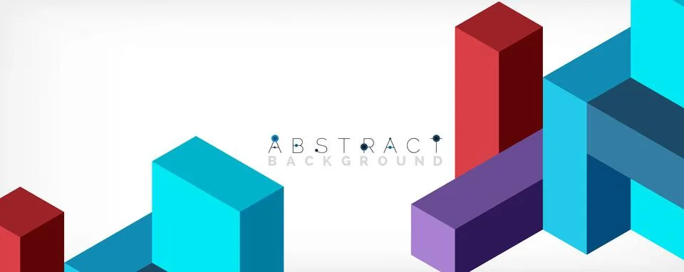 Abstract background. 3d cubes, cubic elements and blocks. Techno or business Stock Illustration