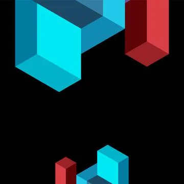 Abstract background. 3d cubes, cubic elements and blocks. Techno or business 스톡 일러스트