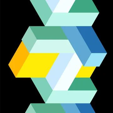 Abstract background. 3d cubes, cubic elements and blocks. Techno or business Illustrazione stock