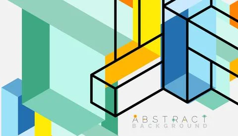 Abstract background. 3d cubes, cubic elements and blocks. Techno or business Illustrazione stock