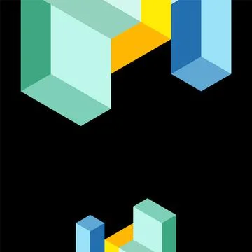 Abstract background. 3d cubes, cubic elements and blocks. Techno or business Stock Illustration