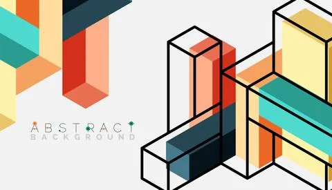 Abstract background. 3d cubes, cubic elements and blocks. Techno or business Illustrazione stock