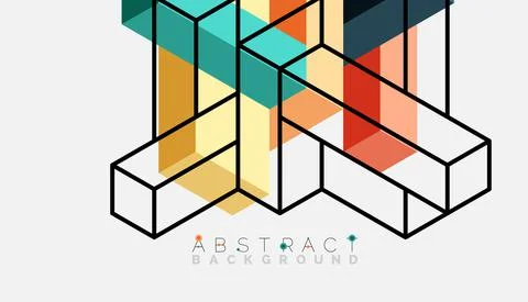 Abstract background. 3d cubes, cubic elements and blocks. Techno or business Illustrazione stock