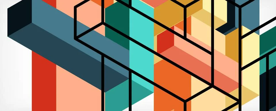 Abstract background. 3d cubes, cubic elements and blocks. Techno or business イラスト素材