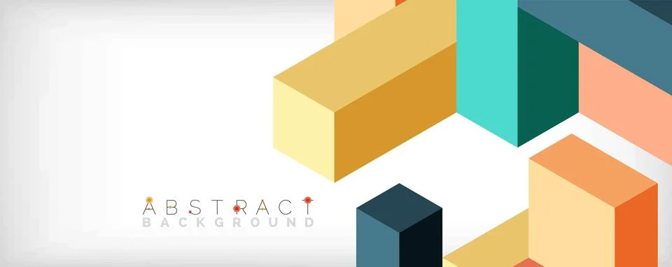 Abstract background. 3d cubes, cubic elements and blocks. Techno or business 스톡 일러스트