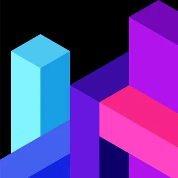 Abstract background. 3d cubes, cubic elements and blocks. Techno or business イラスト素材