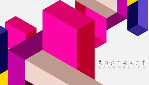 Abstract background. 3d cubes, cubic elements and blocks. Techno or business 库存插图