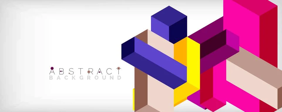 Abstract background. 3d cubes, cubic elements and blocks. Techno or business Illustrazione stock