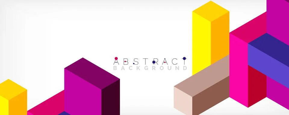 Abstract background. 3d cubes, cubic elements and blocks. Techno or business Illustrazione stock