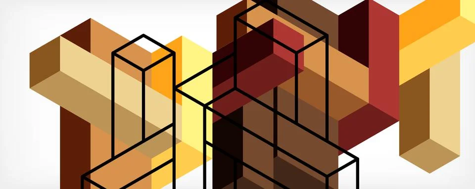 Abstract background. 3d cubes, cubic elements and blocks. Techno or business イラスト素材
