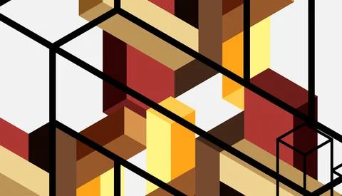 Abstract background. 3d cubes, cubic elements and blocks. Techno or business Stock Illustration