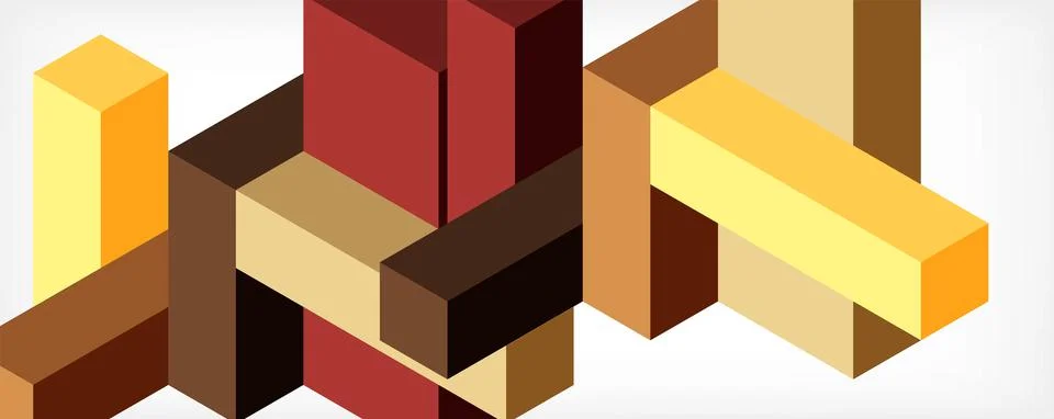 Abstract background. 3d cubes, cubic elements and blocks. Techno or business Illustrazione stock
