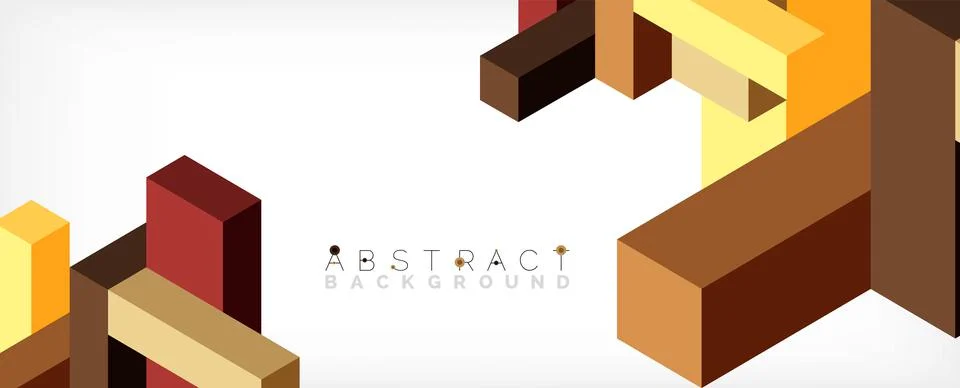 Abstract background. 3d cubes, cubic elements and blocks. Techno or business Stock Illustration