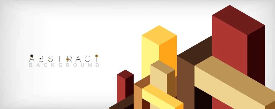 Abstract background. 3d cubes, cubic elements and blocks. Techno or business Stock Illustration