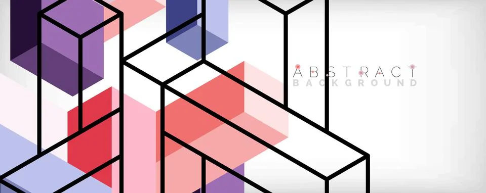 Abstract background. 3d cubes, cubic elements and blocks. Techno or business Illustrazione stock