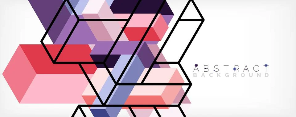 Abstract background. 3d cubes, cubic elements and blocks. Techno or business Illustrazione stock