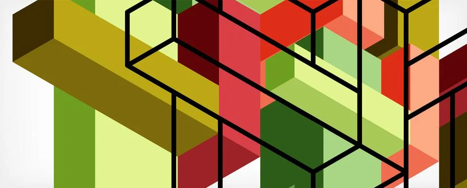Abstract background. 3d cubes, cubic elements and blocks. Techno or business 库存插图
