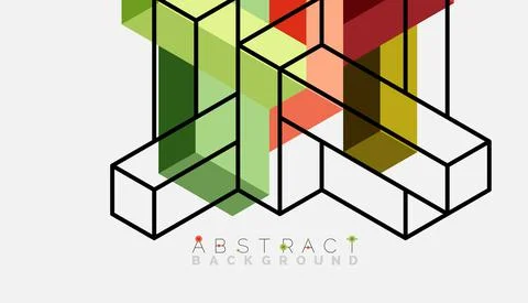 Abstract background. 3d cubes, cubic elements and blocks. Techno or business Illustrazione stock