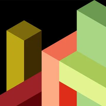Abstract background. 3d cubes, cubic elements and blocks. Techno or business Stock Illustration