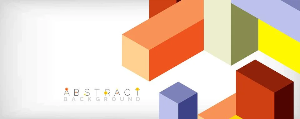 Abstract background. 3d cubes, cubic elements and blocks. Techno or business Illustrazione stock
