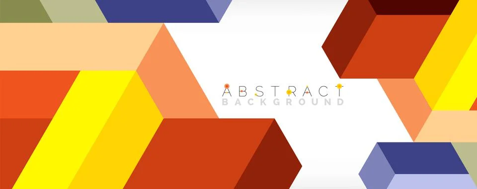 Abstract background. 3d cubes, cubic elements and blocks. Techno or business Stock Illustration